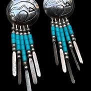 Bear Heart Line Concho and Heishi Earrings