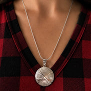 Vintage 950 Silver Spiral Pendant Necklace
