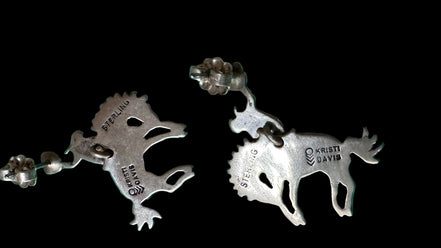 Articulated Sterling Bucking Bronco Rider by Kristi Davis