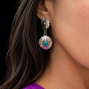 Kingman Mine Turquoise Concho Earrings