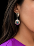 Kingman Mine Turquoise Concho Earrings