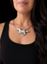 Vintage Taxco Sterling Silver Running Horse Pendant/Brooch with Solid Sterling Woven Collar Necklace