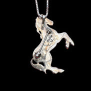 Inlay Horse Pendant/Brooch and Chain by Grace Smith