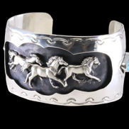 Mustangs in Sterling and Turquoise by Darrell Morgan