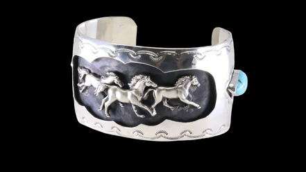 Mustangs in Sterling and Turquoise by Darrell Morgan
