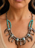 Vintage Sterling Silver Bear Claw Necklace with Turquoise and Navajo Style Pearls