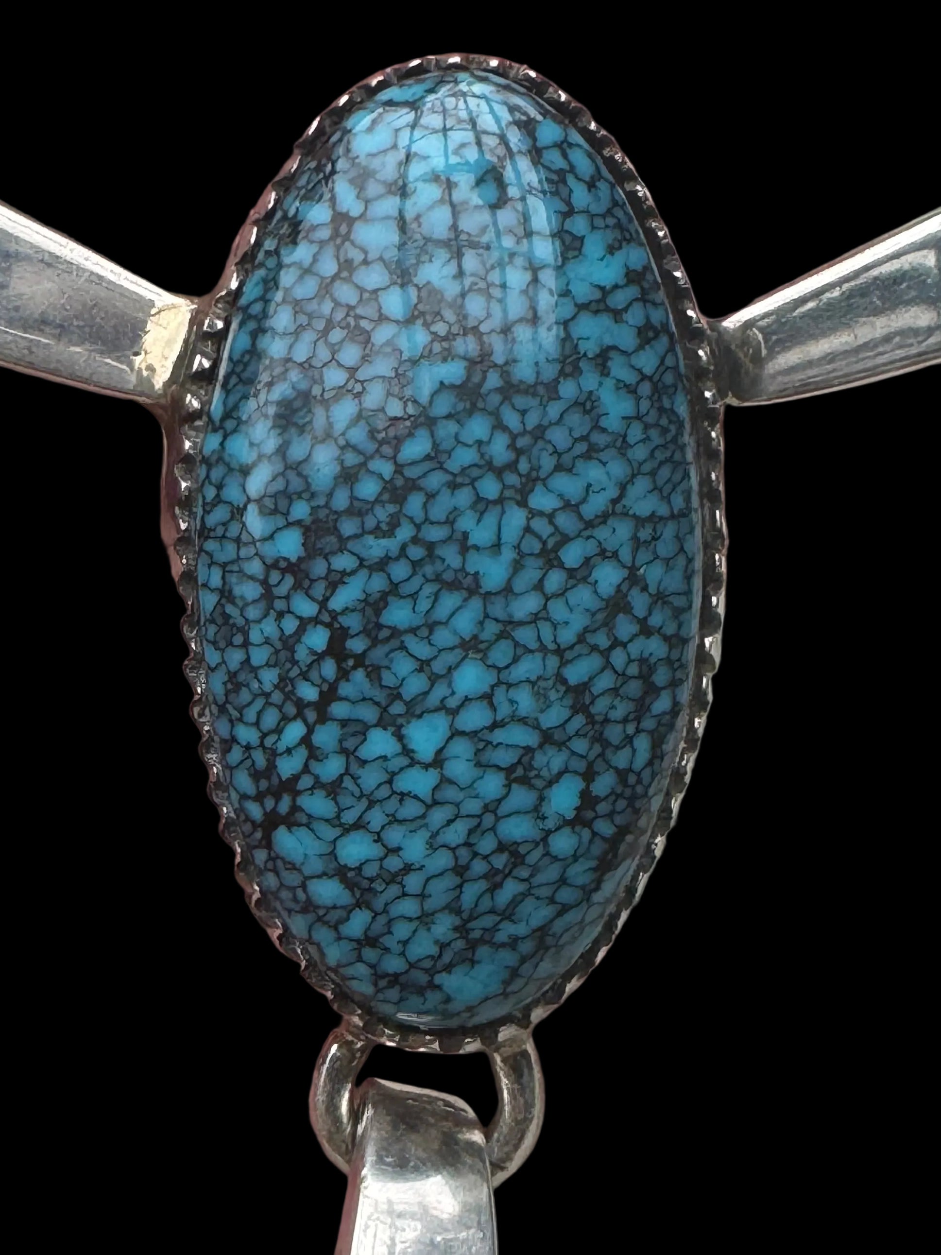 Dense Spiderweb Turquoise Necklace by Mike Begay
