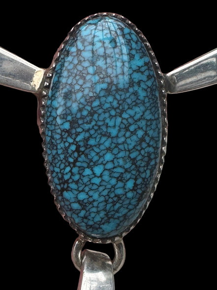 Dense Spiderweb Turquoise Necklace by Mike Begay
