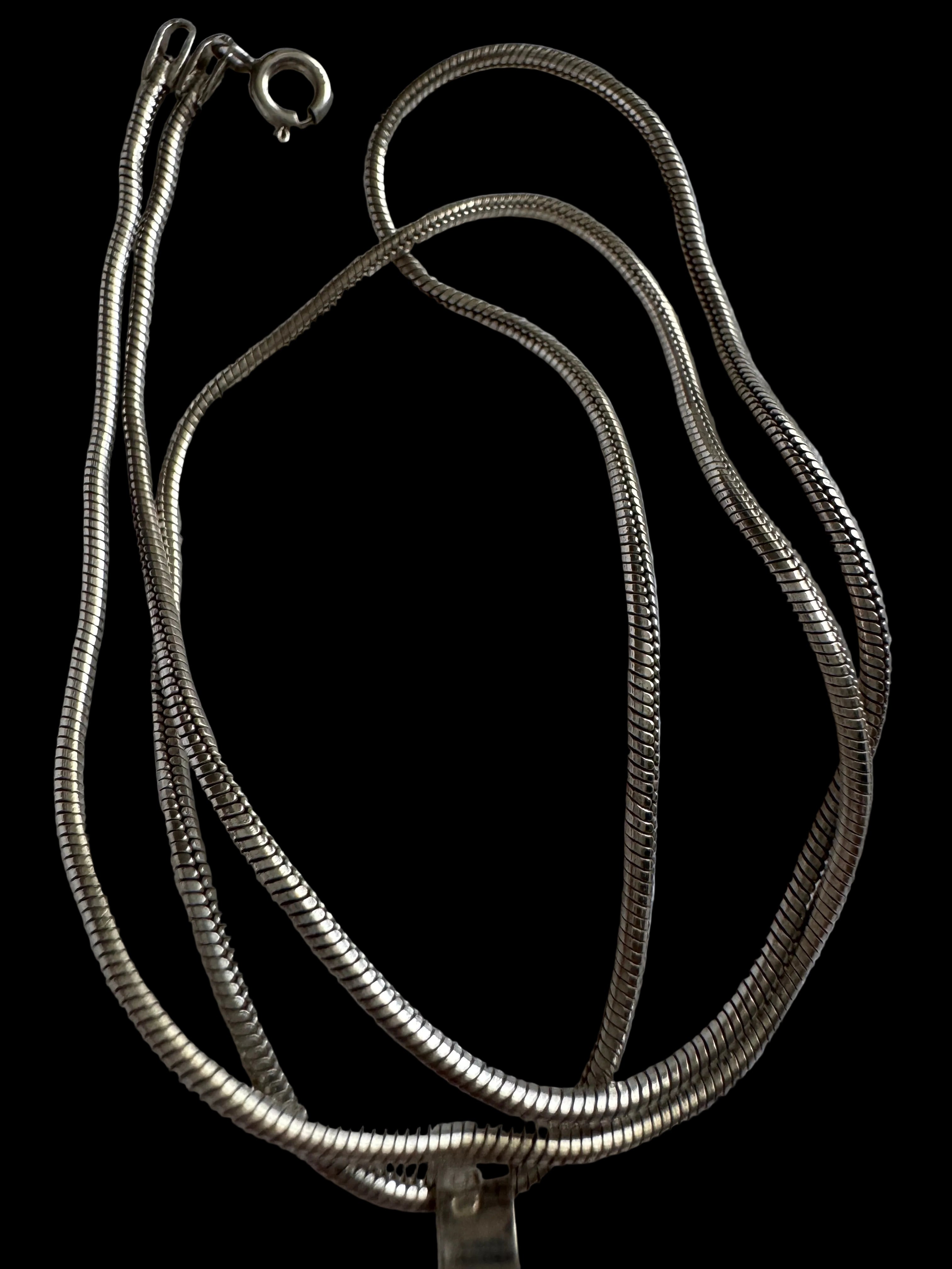 Vintage 950 Silver Spiral Pendant Necklace