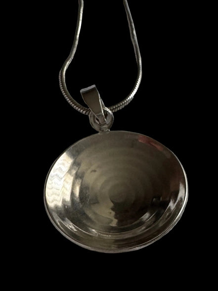 Vintage 950 Silver Spiral Pendant Necklace