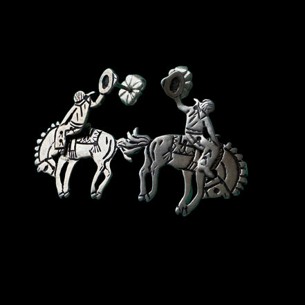 Articulated Sterling Bucking Bronco Rider by Kristi Davis