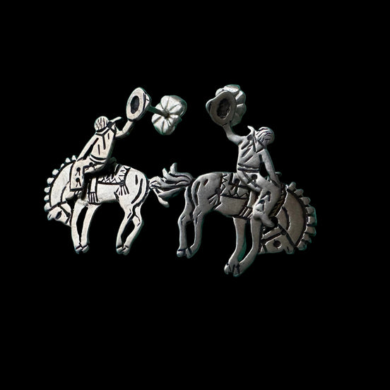Articulated Sterling Bucking Bronco Rider by Kristi Davis