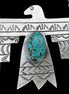 Turquoise and Sterling Thunderbird Necklace created by Rick Enriquez