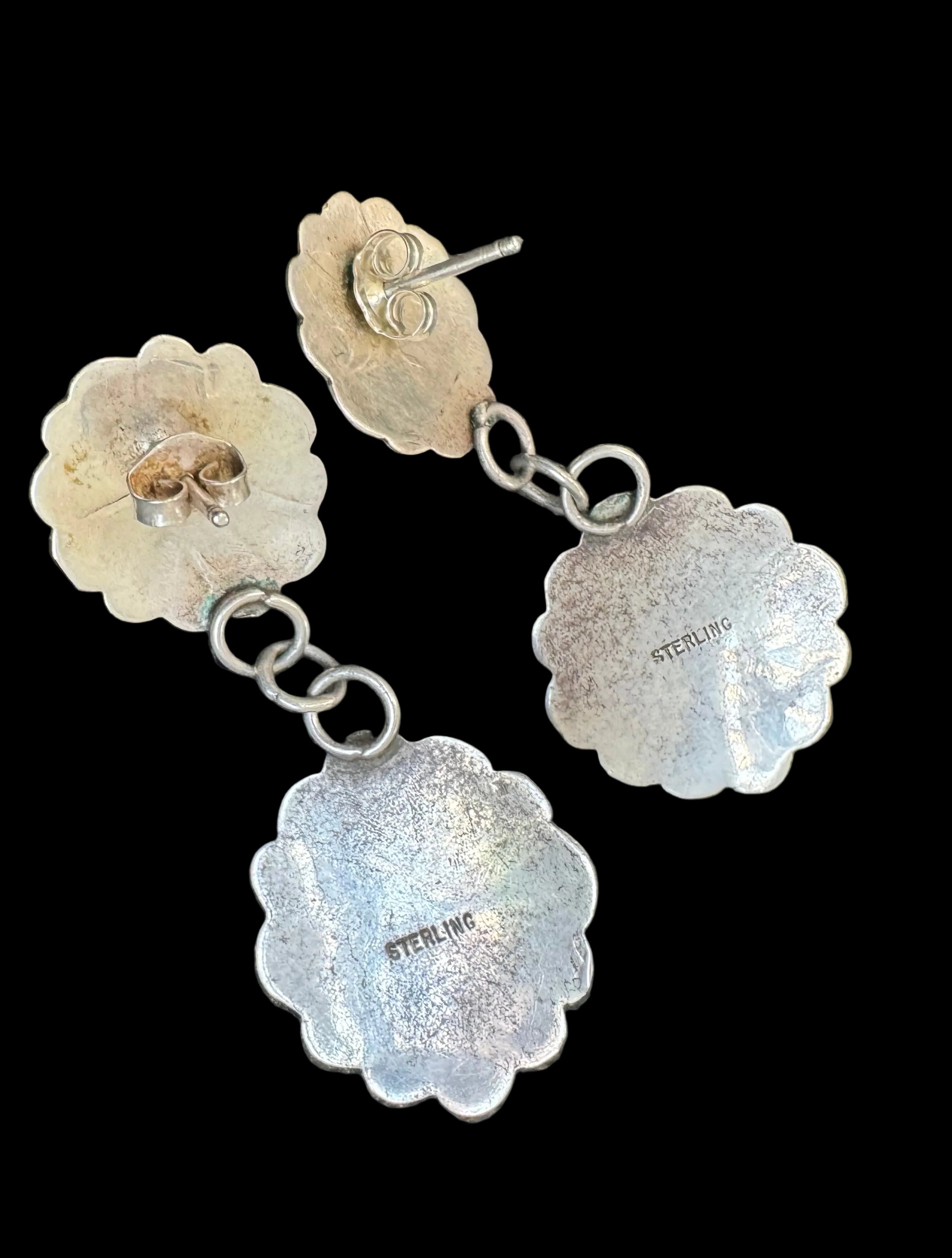 Kingman Mine Turquoise Concho Earrings