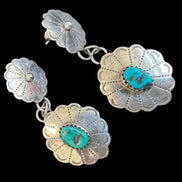 Kingman Mine Turquoise Concho Earrings