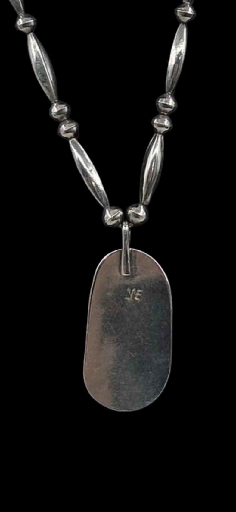 Blue Webbed Turquoise and Sterling Necklace