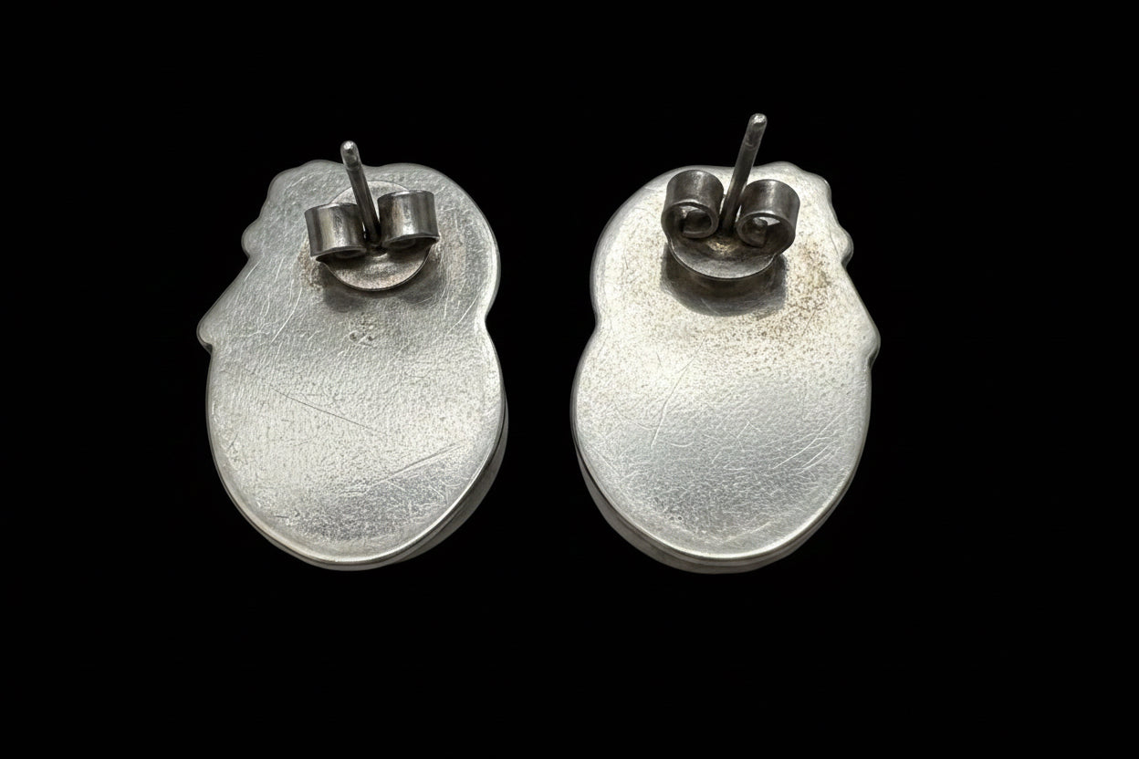 Vintage Sterling Silver Mother of Pearl Earrings
