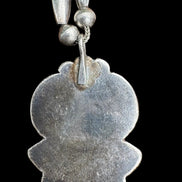 Vintage Southwestern Sterling Silver & Turquoise Handmade Bead and Shield Necklace