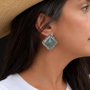Vintage Sterling Silver & Natural Turquoise Earrings
