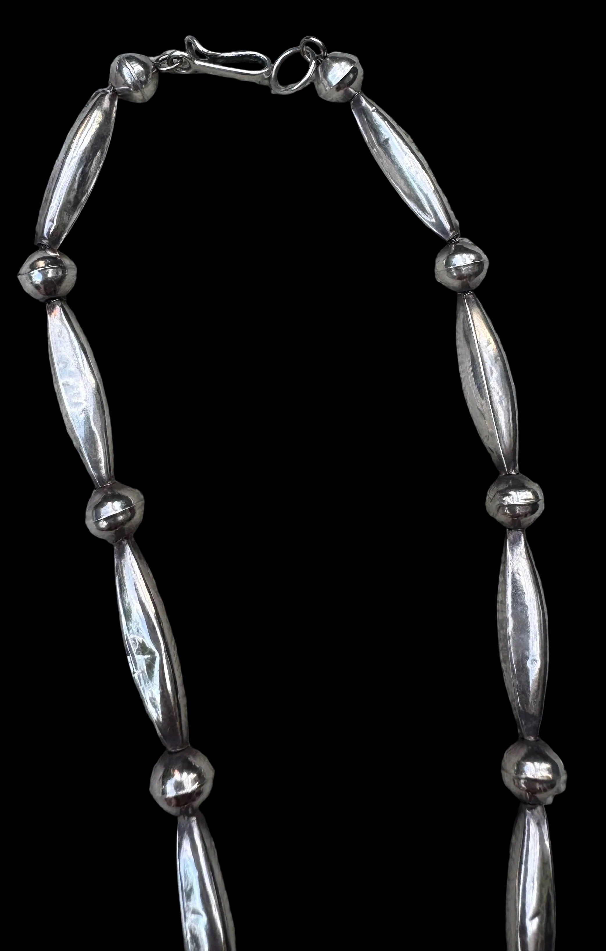 Blue Webbed Turquoise and Sterling Necklace