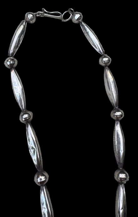 Blue Webbed Turquoise and Sterling Necklace