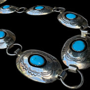 Vintage IHMJ (Indian Hand Made Jewelry) Turquoise Concho Belt