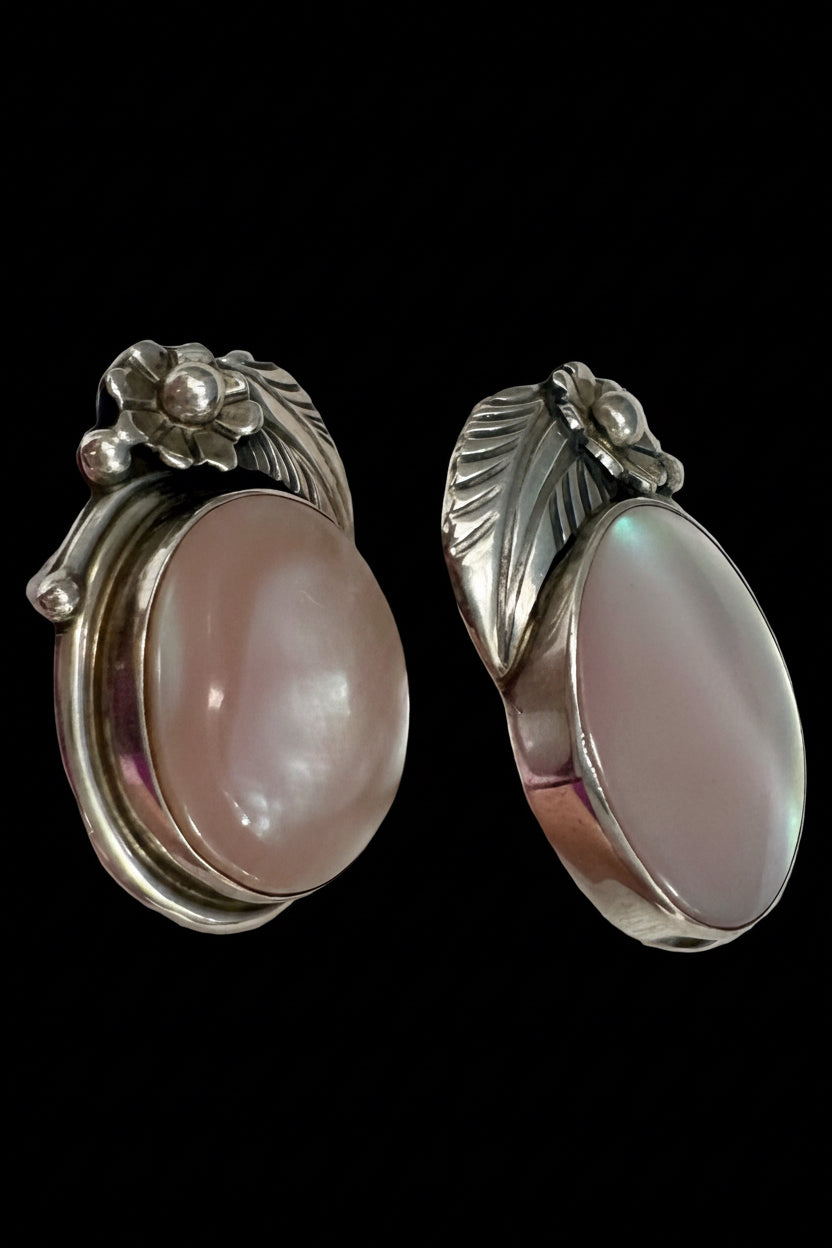 Vintage Sterling Silver Mother of Pearl Earrings