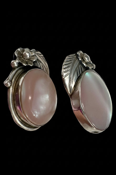 Vintage Sterling Silver Mother of Pearl Earrings