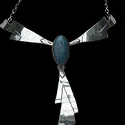 Dense Spiderweb Turquoise Necklace by Mike Begay