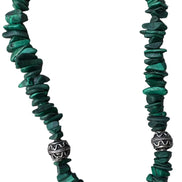 Southwestern Malachite & 900 Silver Statement Necklace