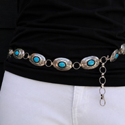 Vintage IHMJ (Indian Hand Made Jewelry) Turquoise Concho Belt