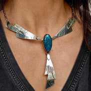 Dense Spiderweb Turquoise Necklace by Mike Begay