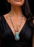 Blue Webbed Turquoise and Sterling Necklace