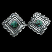 Vintage Sterling Silver & Natural Turquoise Earrings