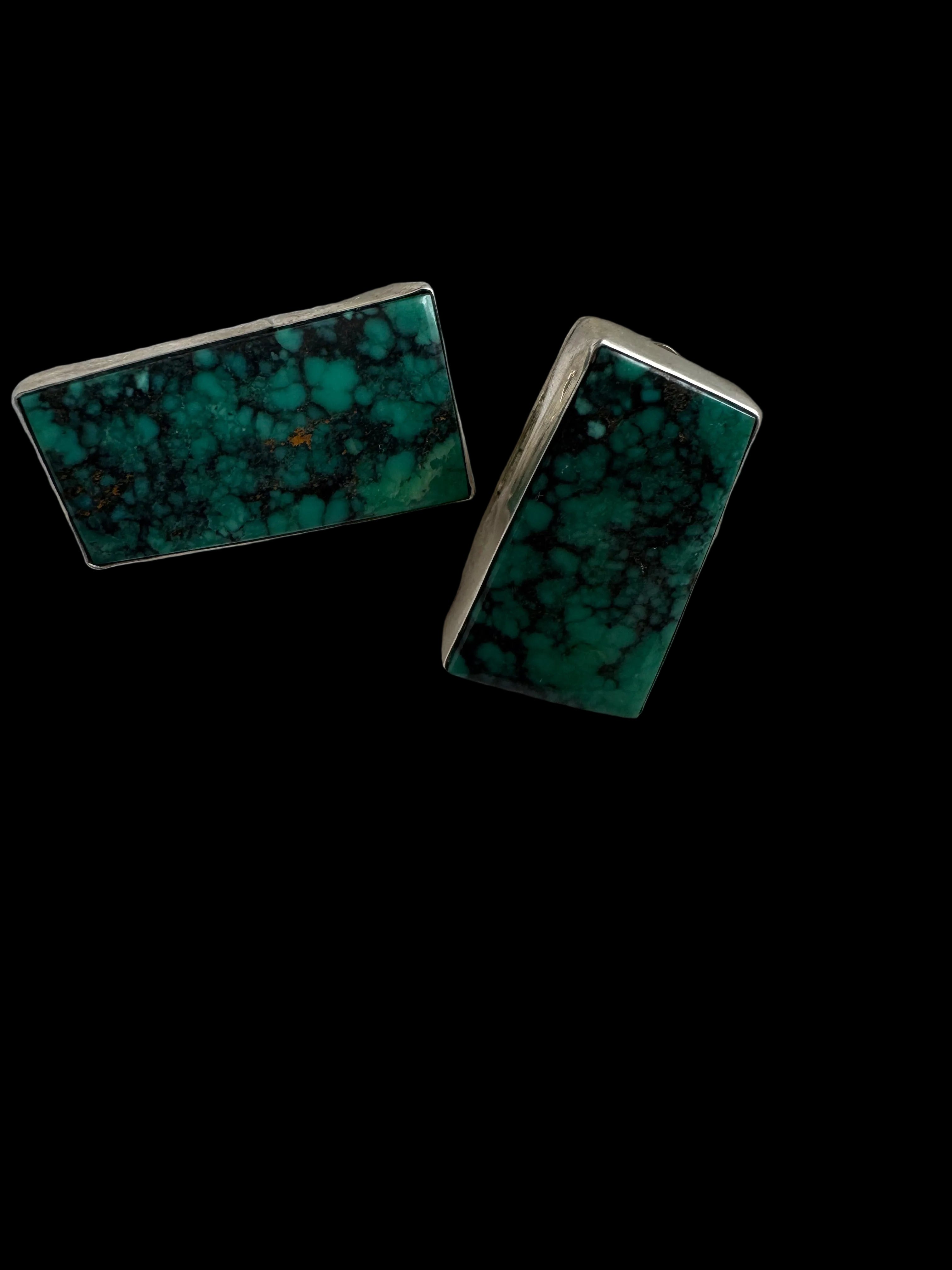 Teal Spiderweb Turquoise Earrings by Tommy