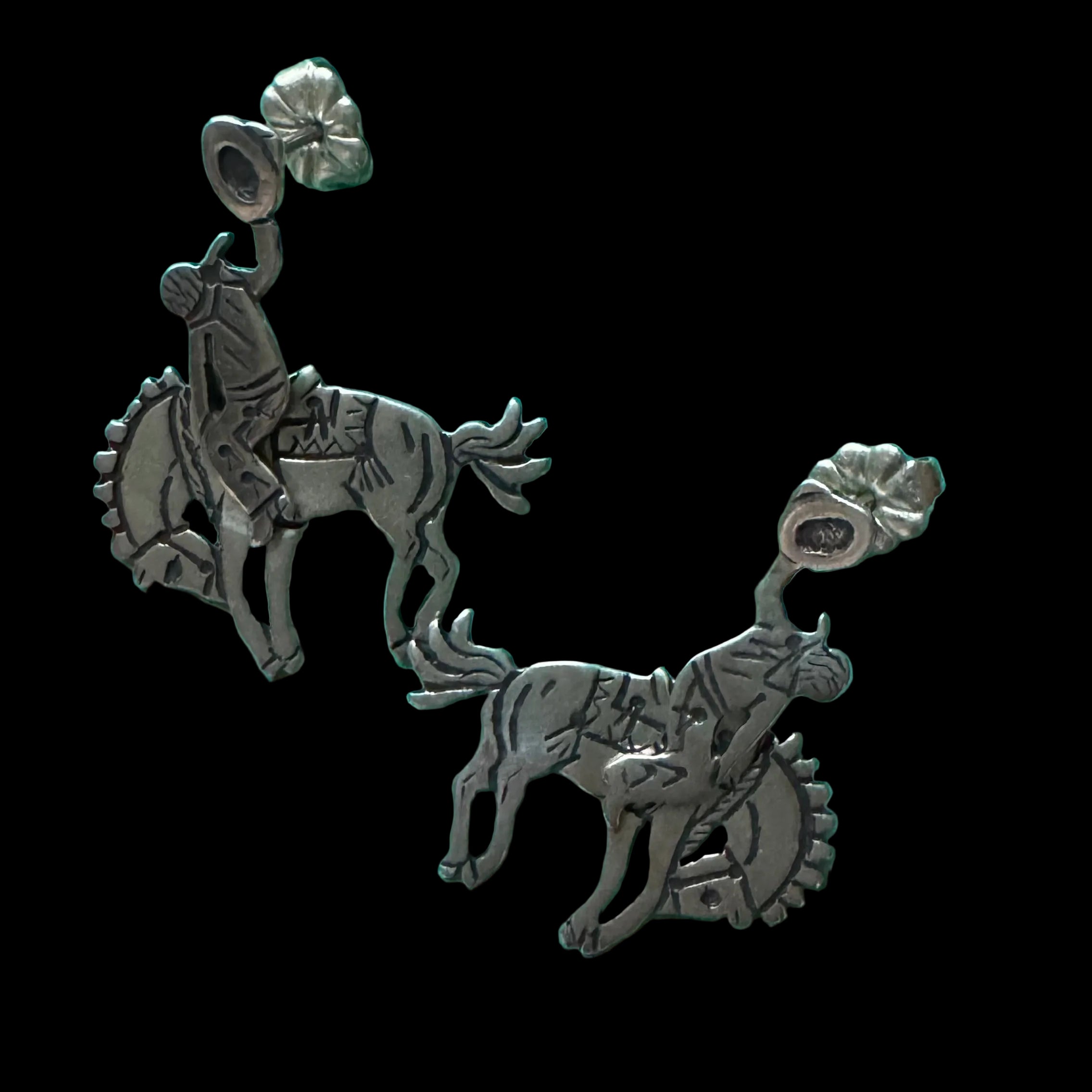Articulated Sterling Bucking Bronco Rider by Kristi Davis