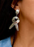 Sterling Silver Black Onyx Feather Dangle Earrings