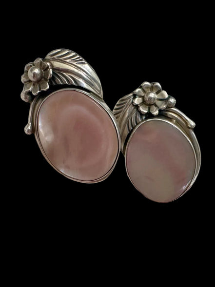 Vintage Sterling Silver Mother of Pearl Earrings