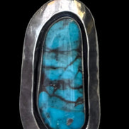 Blue Webbed Turquoise and Sterling Necklace