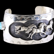 Mustangs in Sterling and Turquoise by Darrell Morgan