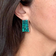 Teal Spiderweb Turquoise Earrings by Tommy