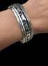 Thomas & Rosita Singer Hopi Sterling Silver Mountain Lion Overlay Cuff